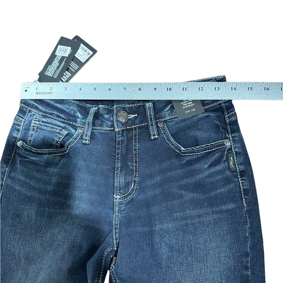 NWT Silver Jeans, Suki Curvy Fit Mid Rise Slim Boot 27x35 Indigo - Picture 3 of 12